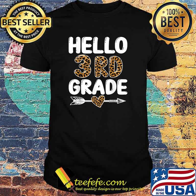 Hello 3rd Grade Leopard Teacher Back To School T-Shirt