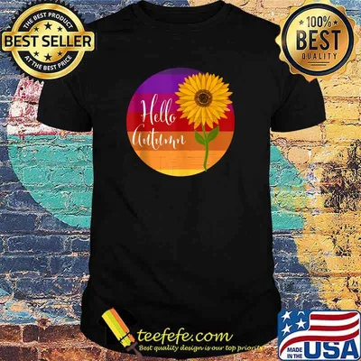 Hello Autumn Beautiful Sunflower Vintage T-Shirt
