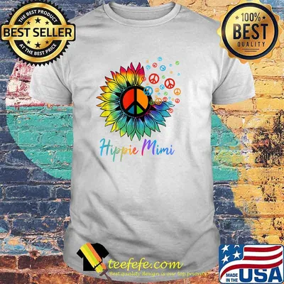 Hippie Mimi Colorful Sunflower Peace Sign T-Shirt