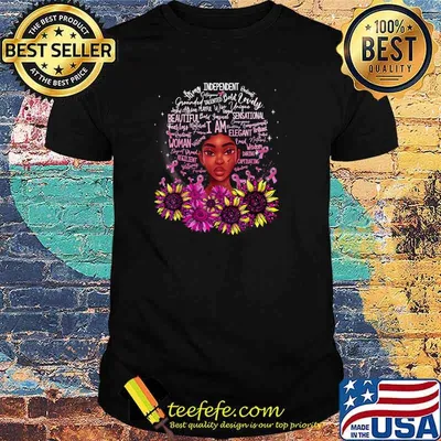 I Am Strong Black Queen Leopard Sunflower Breast Cancer T-Shirt