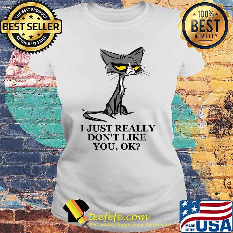 I Just Really Don't Like You Annoying Gray Cat T-Shirt Laides tee I Just Really Don't Like You Annoying Gray Cat T-Shirt Laides tee