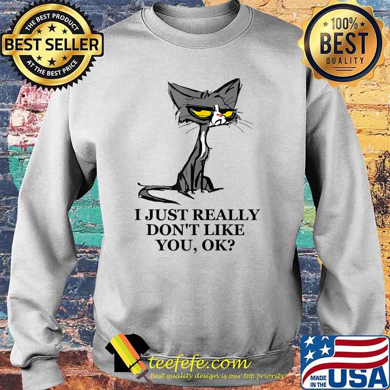 I Just Really Don't Like You Annoying Gray Cat T-Shirt Sweater I Just Really Don't Like You Annoying Gray Cat T-Shirt Sweater