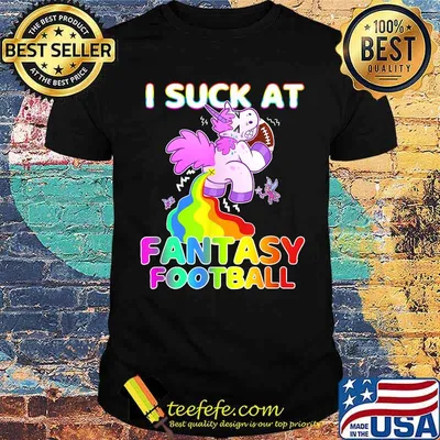 I Suck At Fantasy Football Rainbow Unicorn Poop Loser T-Shirt