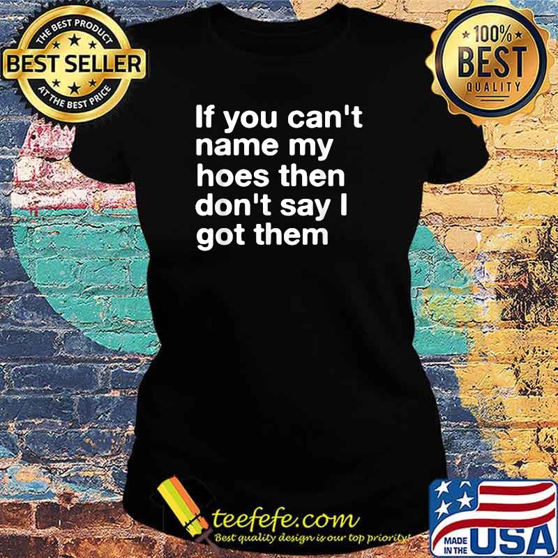 If You Can't Name My Hoes Then Don't Say I Got Them T-Shirt Ladies tee If You Can't Name My Hoes Then Don't Say I Got Them T-Shirt Ladies tee