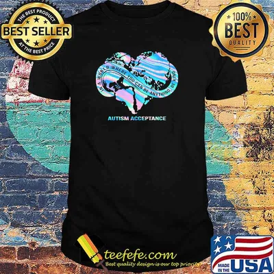 In a world where you can be anything be kind autism acceptance hologram shirt