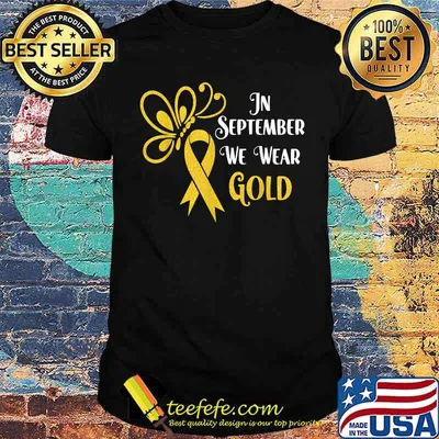 In September We Wear Gold Butterfly Childhood Cancer T-Shirt