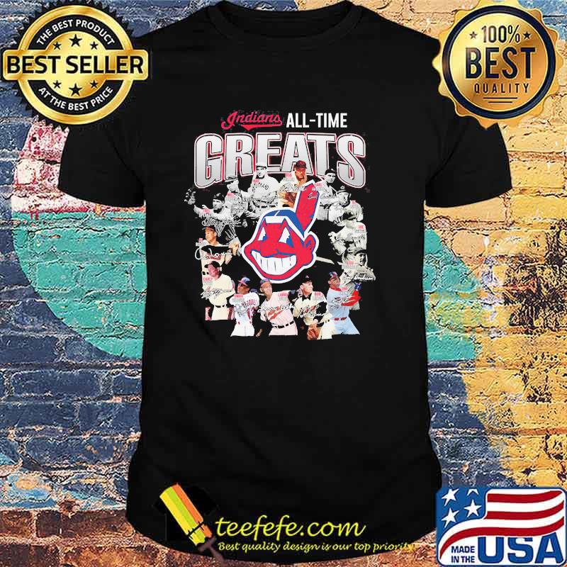 Indians all time greats signatures shirt