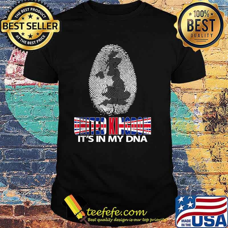 It's In My DNA UK Map Fingerprint United Kingdom Flag Pride T-Shirt