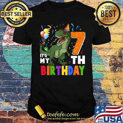 It's My 7th Birthday Happy 7 Year Old Dino T-Rex Party T-Shirt
