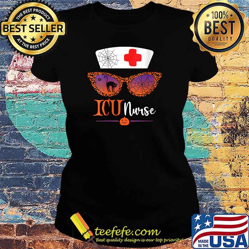 Jack O Lantern Leopard Pumpkin Nurse Halloween Sunglasses T-Shirt Ladies tee Jack O Lantern Leopard Pumpkin Nurse Halloween Sunglasses T-Shirt Ladies tee