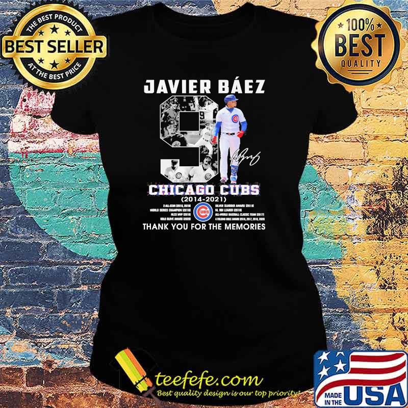 Javier baez chicago cubs 2014 2021 thank you for the memories signatures Ladies tee Javier baez chicago cubs 2014 2021 thank you for the memories signatures Ladies tee