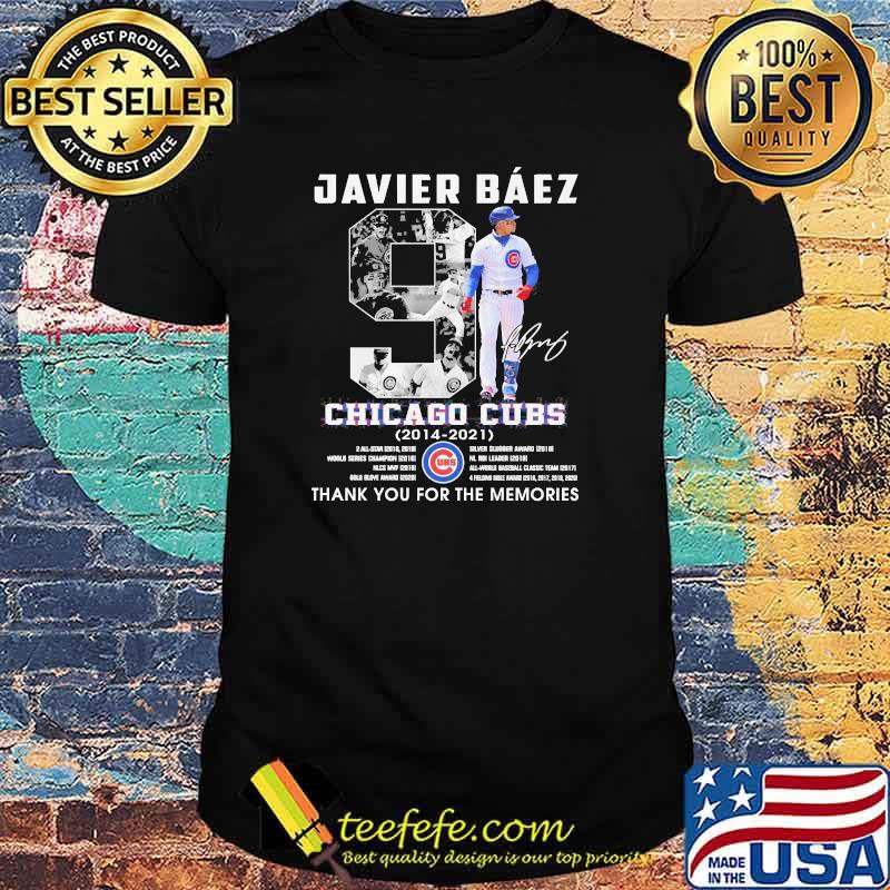 Javier baez chicago cubs 2014 2021 thank you for the memories signatures shirt