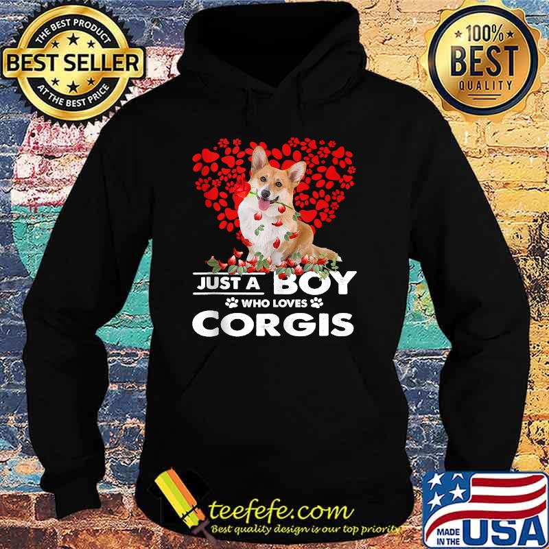 Just A Boy Who Loves Corgis Dog T-Shirt Hoodie Just A Boy Who Loves Corgis Dog T-Shirt Hoodie