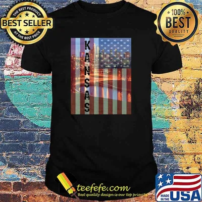 Kansas American Flag T-Shirt