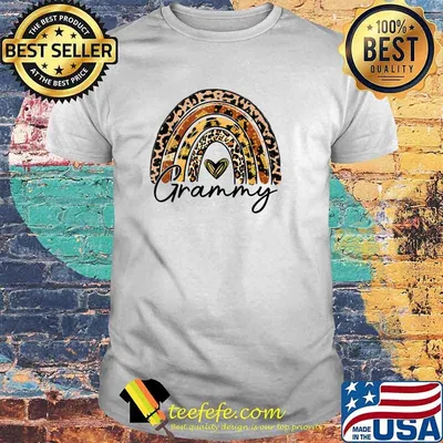 Leopard Rainbow Grammy Blessed Grammy Fall Thanksgiving T-Shirt