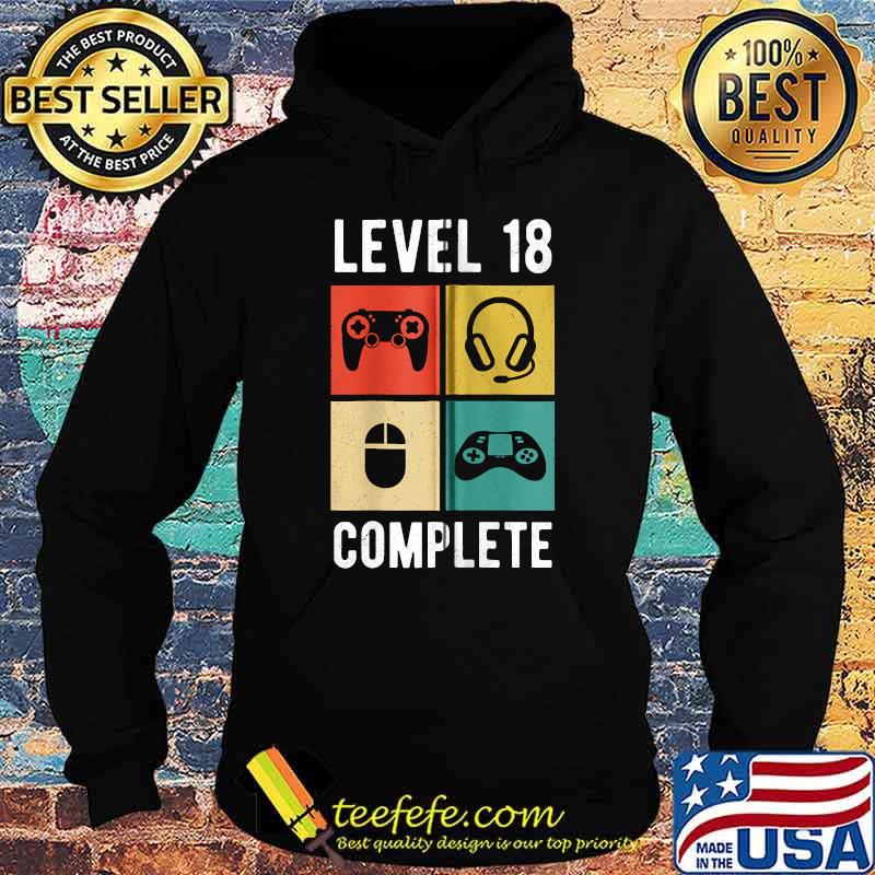 Level 18 Complete Retro Birthday Party T-Shirt Hoodie Level 18 Complete Retro Birthday Party T-Shirt Hoodie