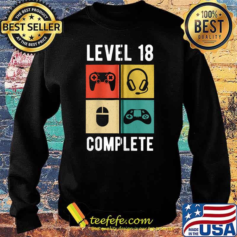 Level 18 Complete Retro Birthday Party T-Shirt Sweater Level 18 Complete Retro Birthday Party T-Shirt Sweater