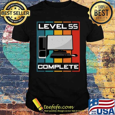 Level 55 Complete I 55th Birthday Computer Gaming Vintage T-Shirt
