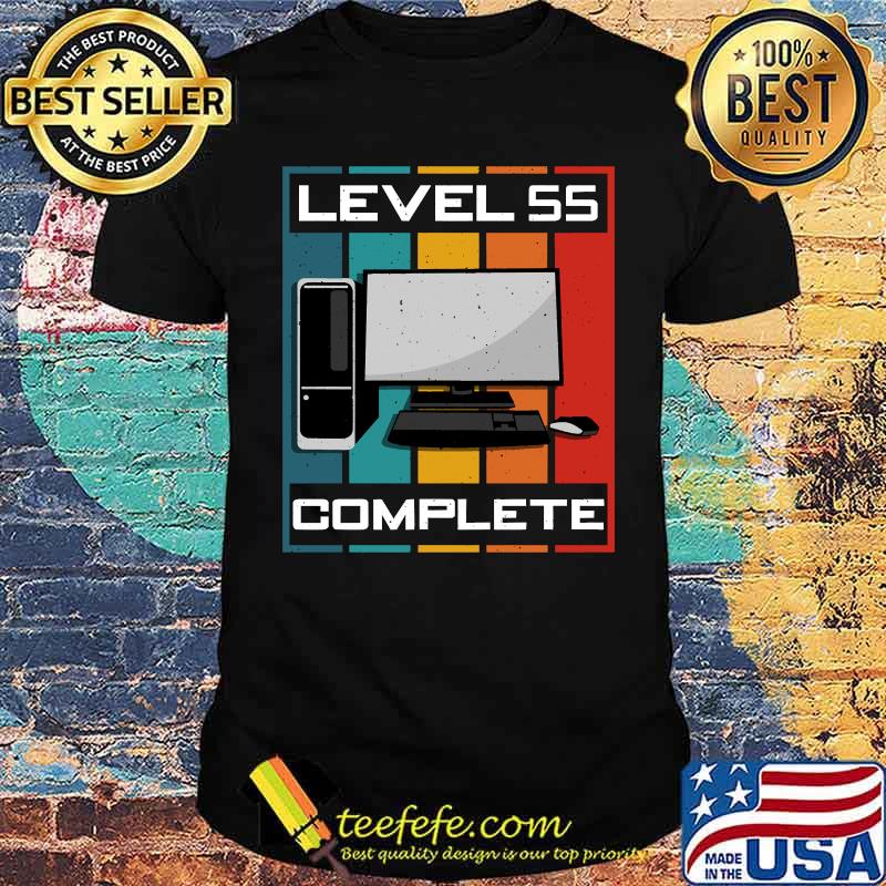 Level 55 Complete I 55th Birthday Computer Gaming Vintage T-Shirt