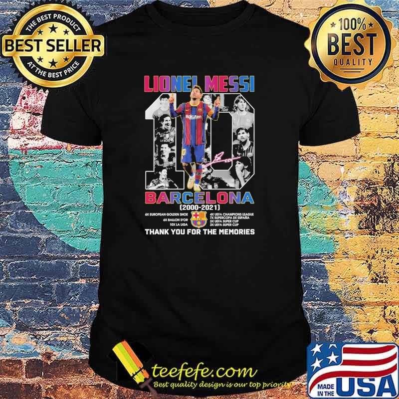 Lionel Messi 10 Barcelona 2000 2021 Thank You For The Memories Shirt