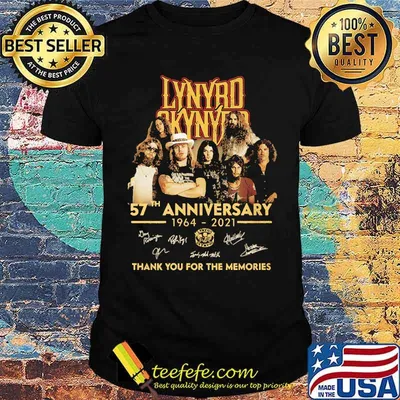 Lynyrd 57th anniversary 1964 2021 thank you for the memories signatures shirt