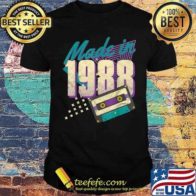 Made in 1988 Vintage Cassette 33rd Birthday T-Shirt