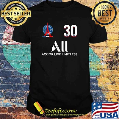 Messis Loves Paris PSGS France For Soccer Fans No.30 Accor Live Limitless T-Shirt