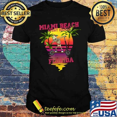 Miami Beach Florida Dabbing Skeleton T-Shirt
