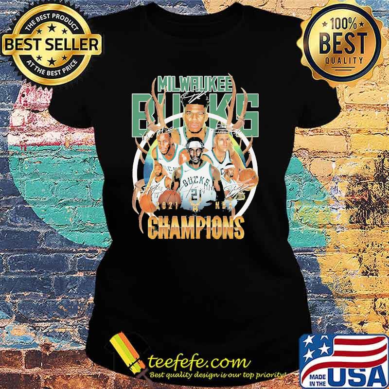 Milwaukee bucks champions 2021 signature s Ladies tee Milwaukee bucks champions 2021 signature s Ladies tee
