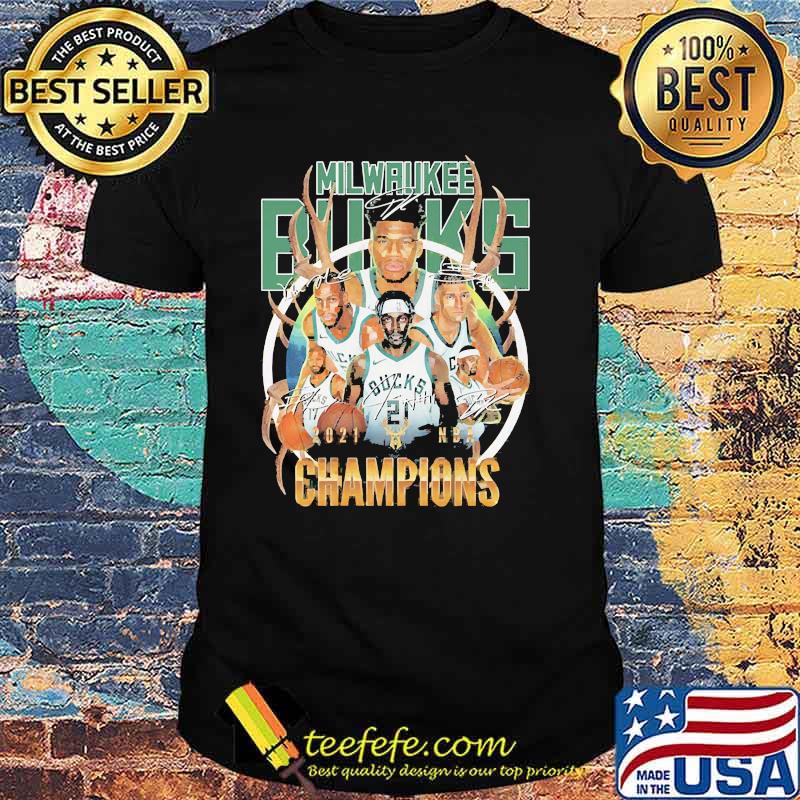 Milwaukee bucks champions 2021 signature shirt
