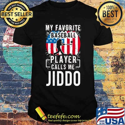 My Favorite Baseball Player Calls Me Jiddo usa flag t-shirt