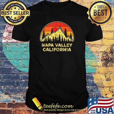 Napa Valley California CA Mountains Hiking Vintage Sunset T-Shirt