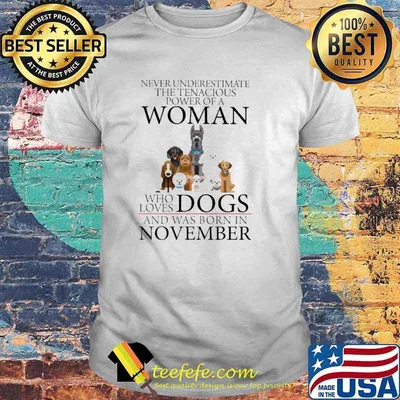 Never Underestimate The Tenacious Power Of A Woman Who Loves Dogs And Was Born In November Shirt