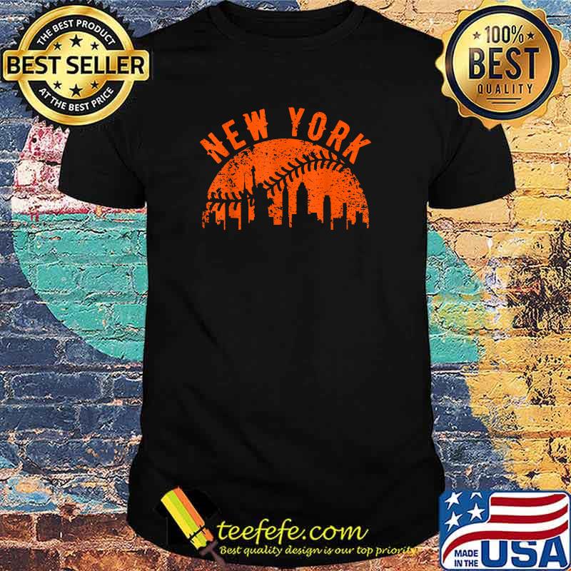 New York NY Skyline City Baseball T-Shirt