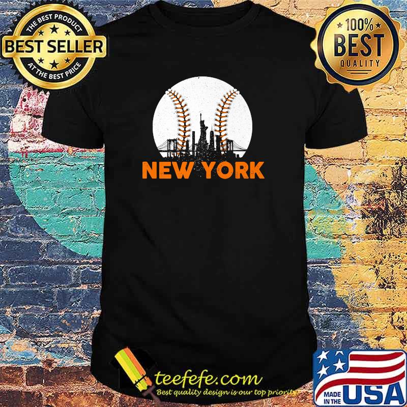 New York Skyline Baseball Lover Vintage Premium T-Shirt New York Skyline Baseball Lover Vintage Premium T-Shirt