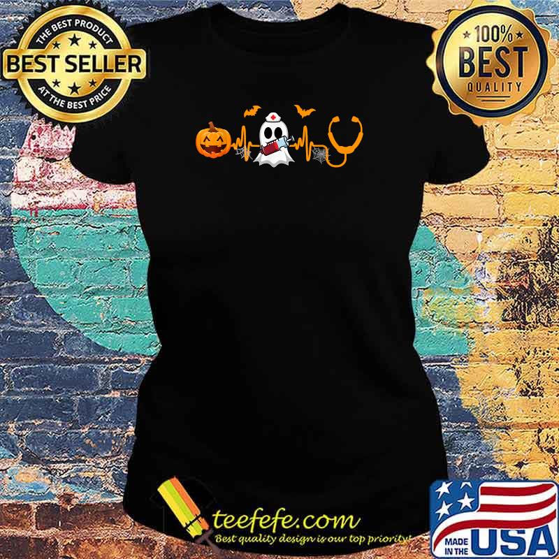 Nurse Halloween Costume Stethoscope Heartbeat Pumpkin T-Shirt Ladies tee Nurse Halloween Costume Stethoscope Heartbeat Pumpkin T-Shirt Ladies tee