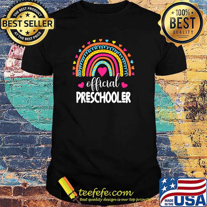 Official Preschooler Rainbow Girl First Day of Preschool T-Shirt