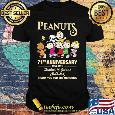 Peanuts 71th anniversary 1950 2021 charles mschulz thank you for the memories signature shirt