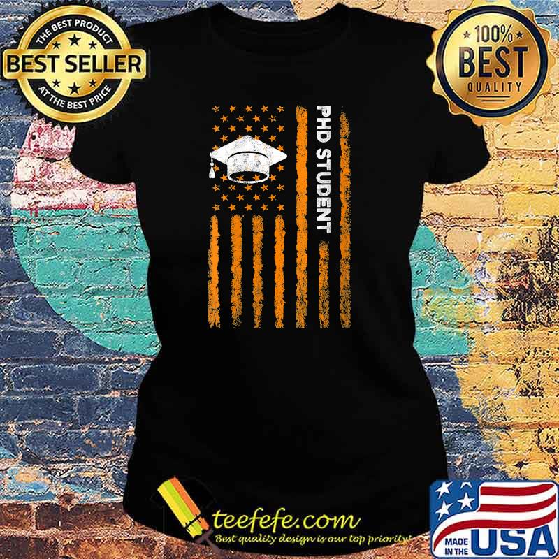 Ph.D Student Dissertation Doctorate Graduation Usa Flag T-Shirt Ladies tee Ph.D Student Dissertation Doctorate Graduation Usa Flag T-Shirt Ladies tee