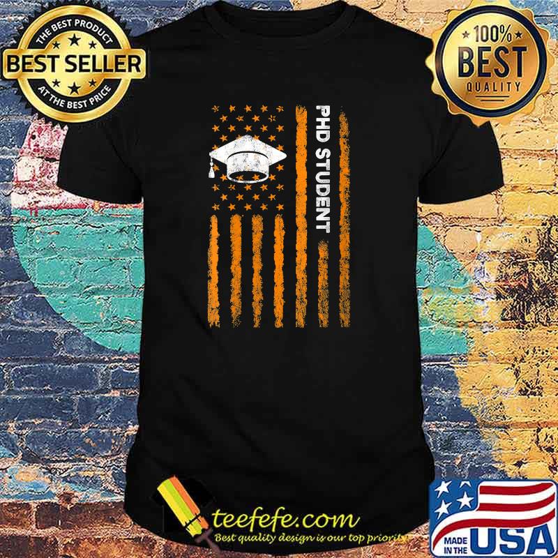 Ph.D Student Dissertation Doctorate Graduation Usa Flag T-Shirt Ph.D Student Dissertation Doctorate Graduation Usa Flag T-Shirt
