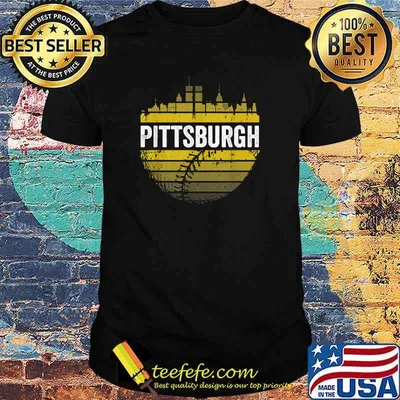 Pittsburgh Baseball Cityscape Distressed Novelty Pirate T-Shirt