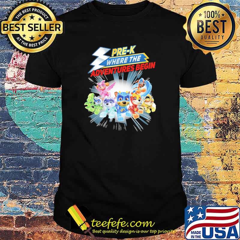 Pre K Where The Adventures Begin Dog Shirt