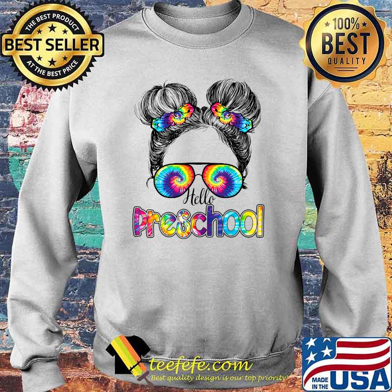 Pre School Messy Bun Life Hair Glasses Hippie Back to School T-Shirt Sweater Pre School Messy Bun Life Hair Glasses Hippie Back to School T-Shirt Sweater