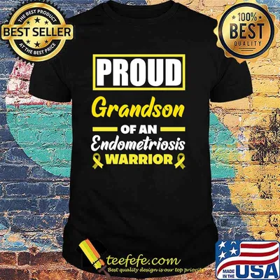 Proud Grandson Of An Endometriosis Warrior Endo Awareness T-Shirt