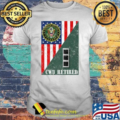 Retired Army Chief Warrant Officer CW3 Half Rank & Flag Premium T-Shirt