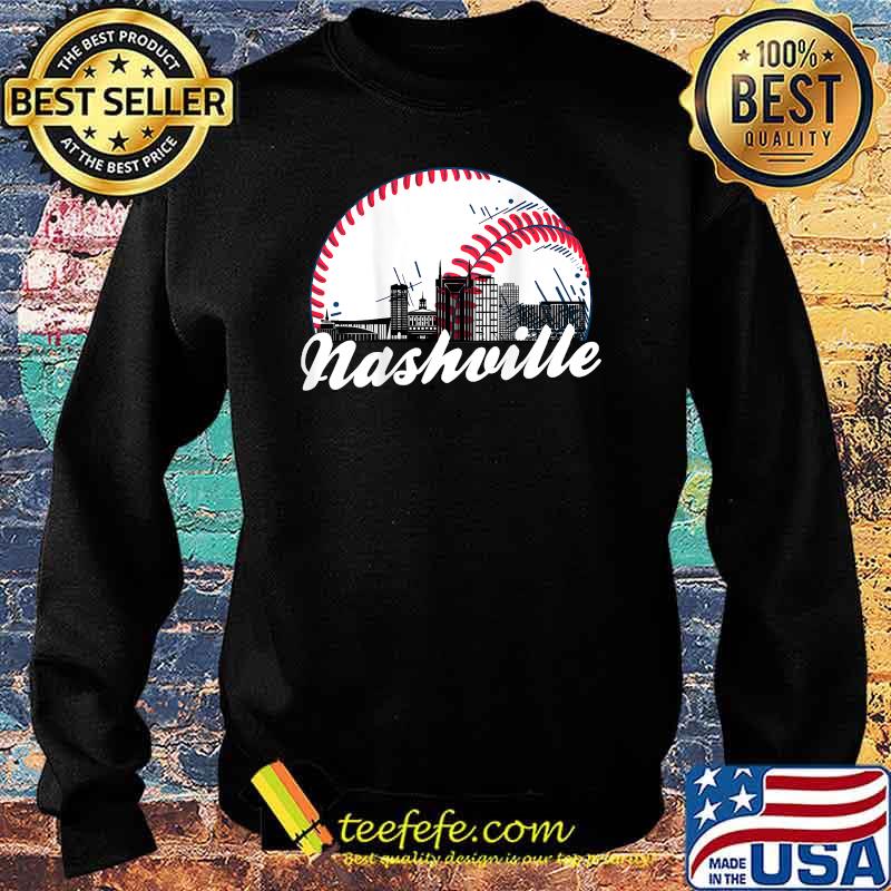 Retro Nashville Baseball Cityscape T-Shirt Sweater Retro Nashville Baseball Cityscape T-Shirt Sweater