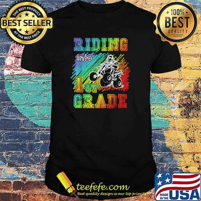 Riding Into 1st Grade ATV Quad Rider Lgbt T-Shirt