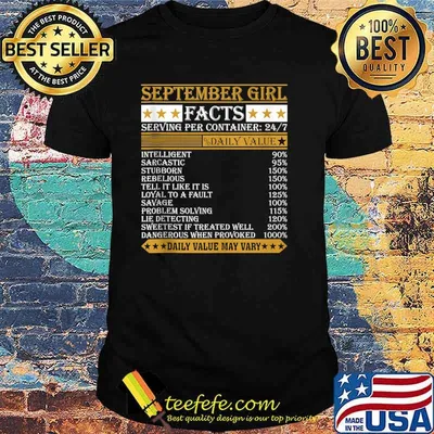 September Girl Facts Daily Value may Vary T-Shirt