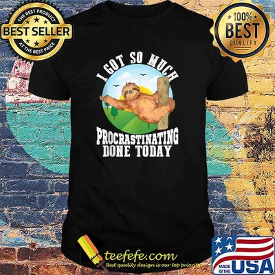 Sloth Shirt I Got So Much Procrastinating Done Today T-Shirt