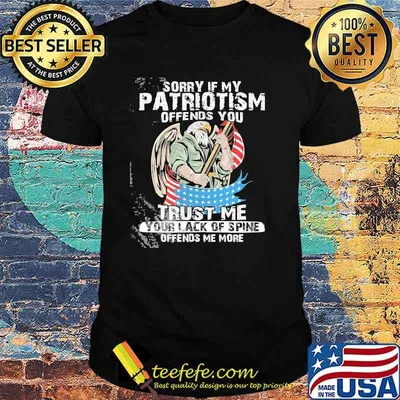 Sorry if my patriotism offends you trust me eagle american flag shirt